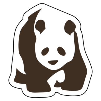 Realistic Giant Panda Sticker (Brown)